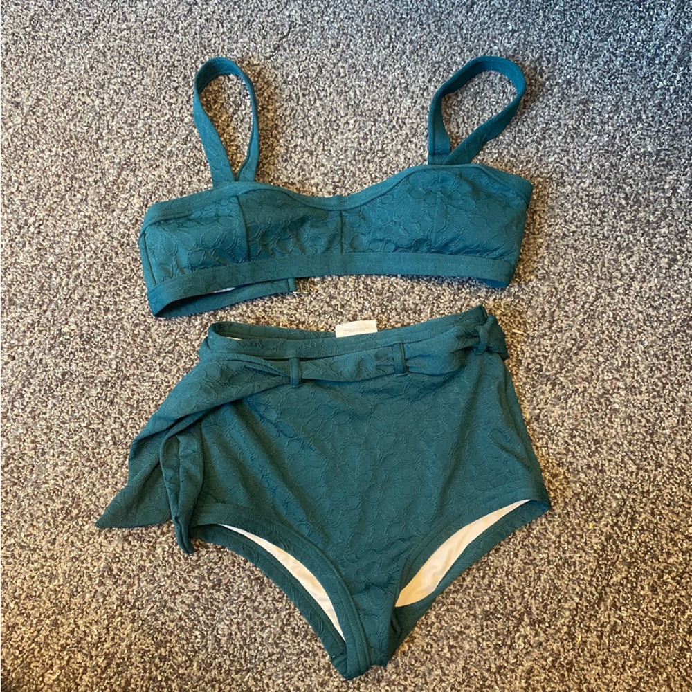 Peony high waisted bikini set